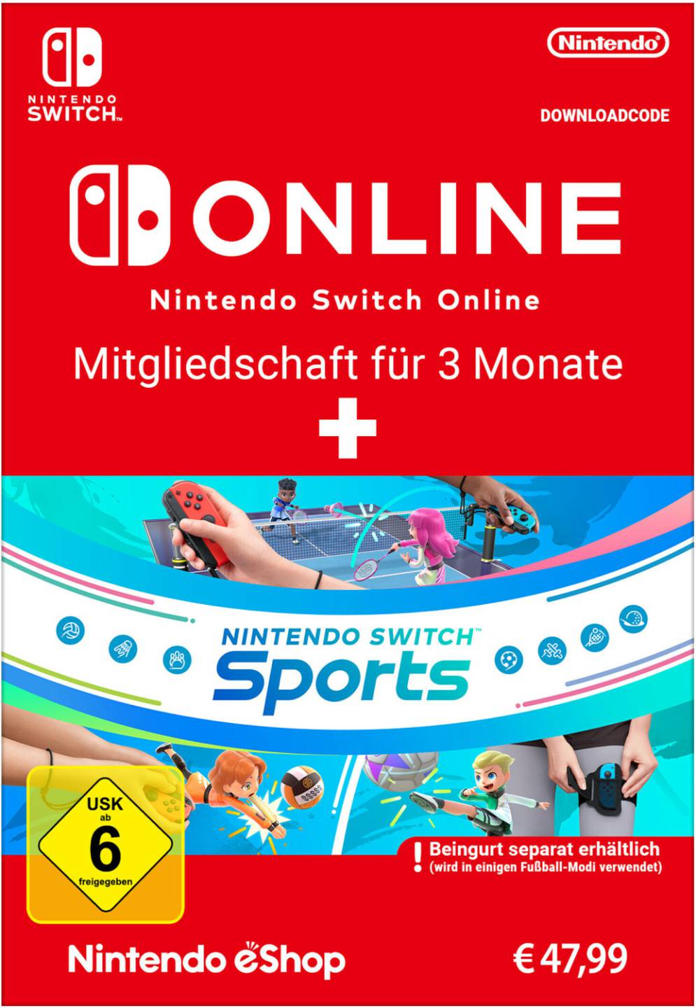 Karstadt Nintendo Switch Online Mitgliedschaftfür 3 Monate + Nintendo Switch Sports Nintendo Switch Online Mitgliedschaft