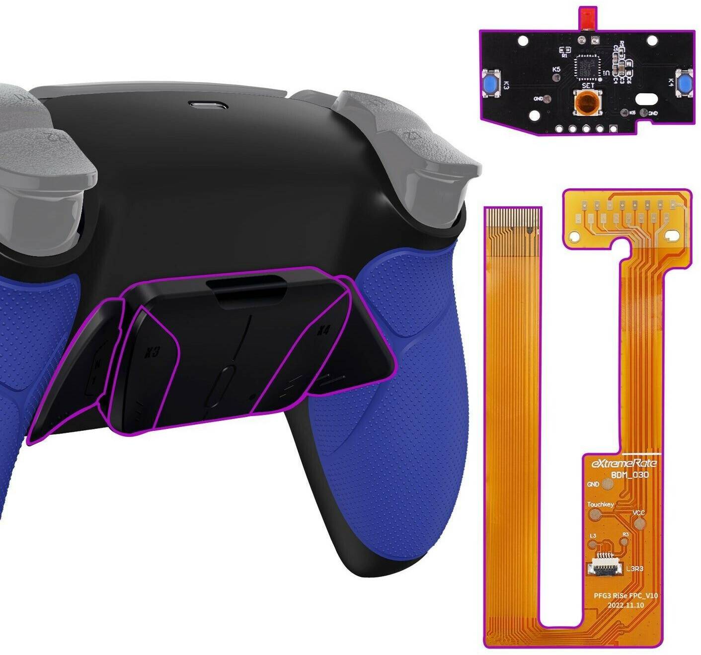 eXtremeRate PS5 Controller Remappable RISE4 Remap Kit BDM-030/040 Karstadt eXtremeRate PS5 Controller Remappable RISE4 Remap Kit BDM-030/040Rubberized Blue