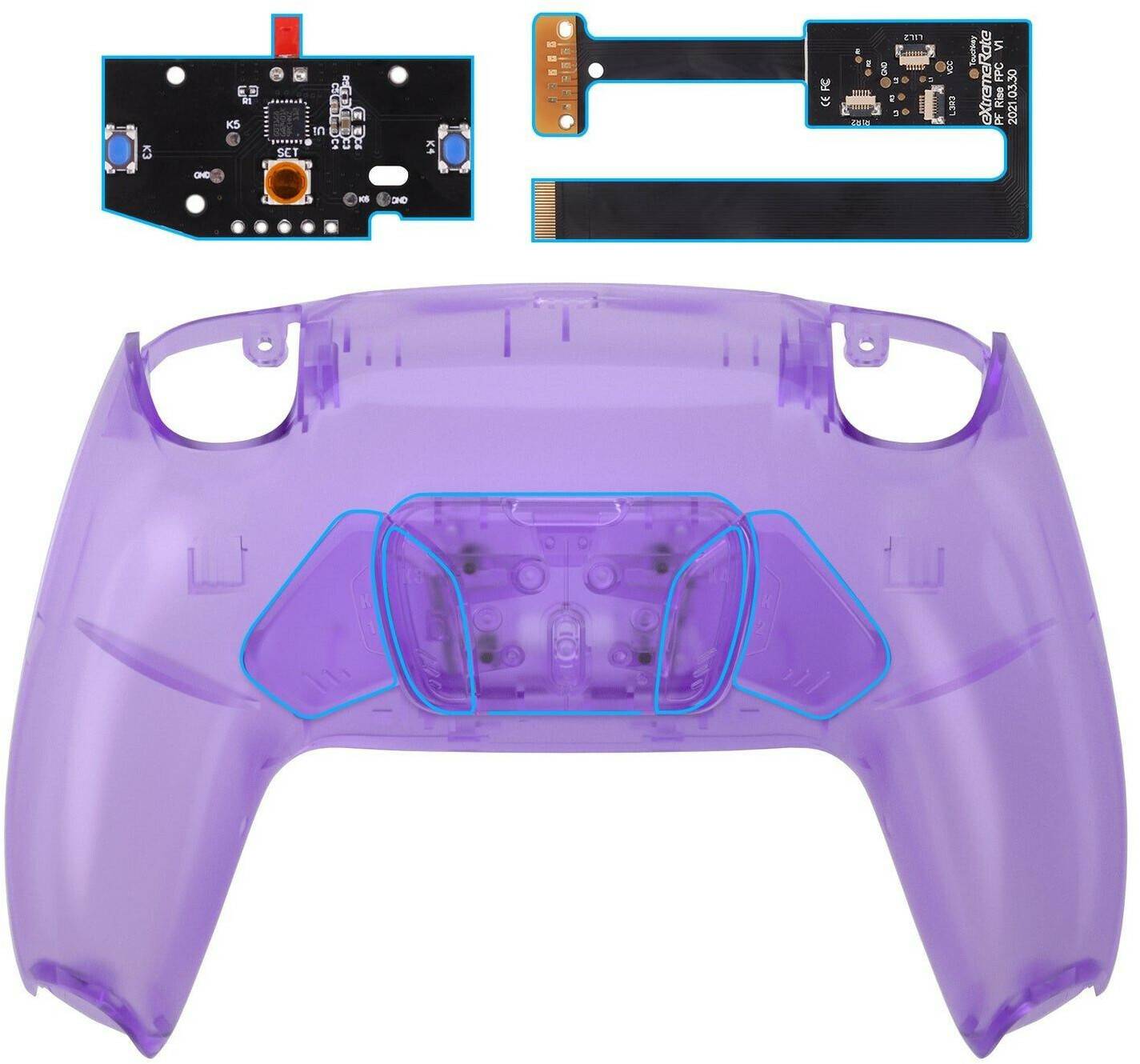 Karstadt eXtremeRate PS5 Controller Remappable RISE4 Remap Kit BDM-010/020Clear Atomic Purple eXtremeRate PS5 Controller Remappable RISE4 Remap Kit BDM-010/020